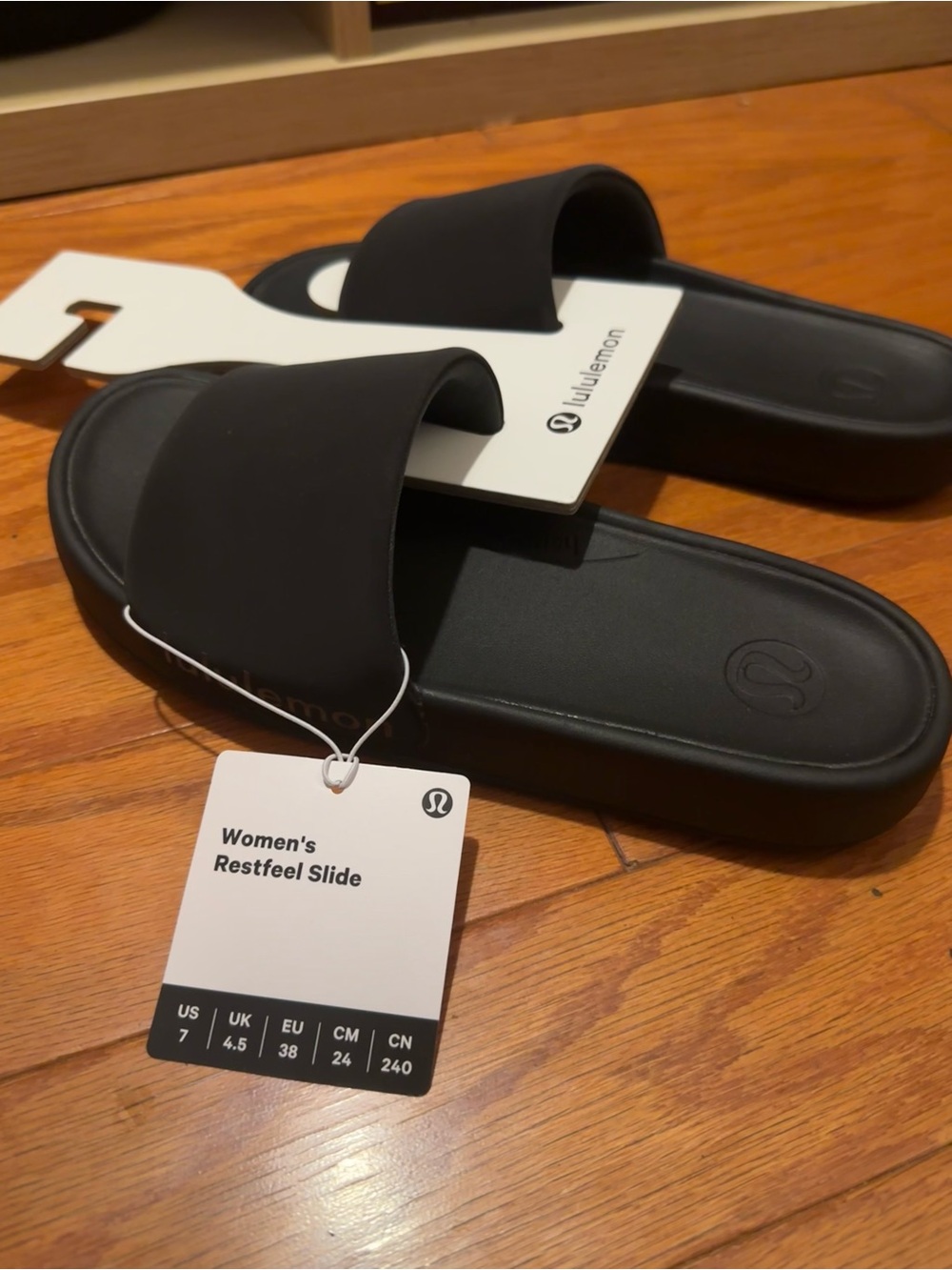 Black Lululemon Restfeel Slide Sandals Slippers Flats athletica
